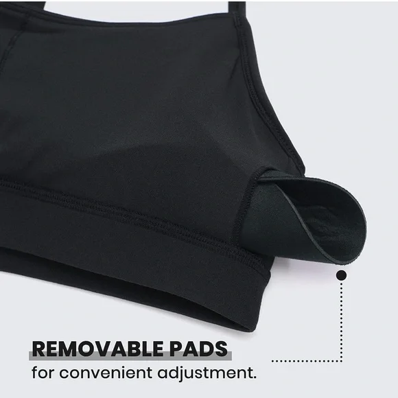 CRZ Yoga Butterluxe Y Back Sports Bra Padded Racerback Black Medium NWT - Picture 6 of 11